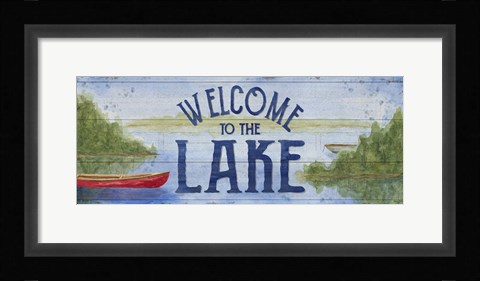 Framed Lake Living Panel I (welcome lake) Print