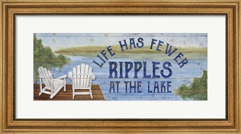 Framed Lake Living Panel II (ripples) Print