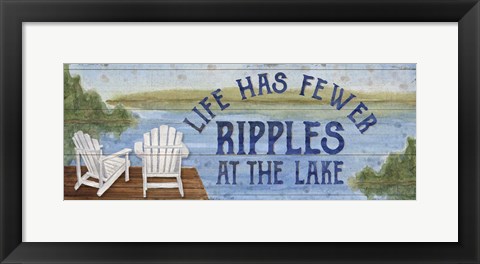 Framed Lake Living Panel II (ripples) Print