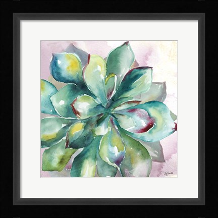 Framed Succulent Watercolor I Print