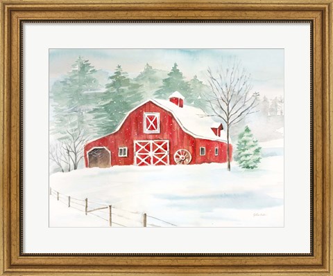 Framed Winter Farmhouse Print