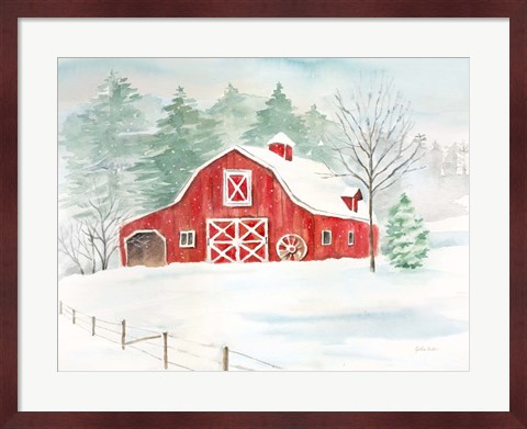Framed Winter Farmhouse Print