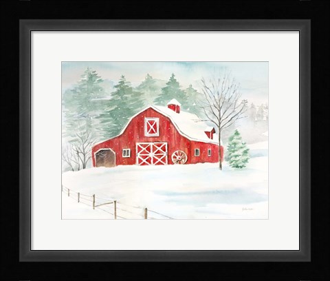 Framed Winter Farmhouse Print