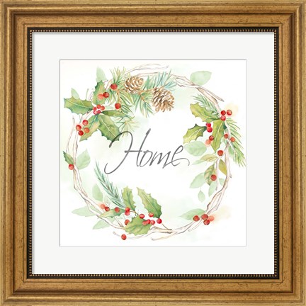 Framed Holiday Wreath Home Print