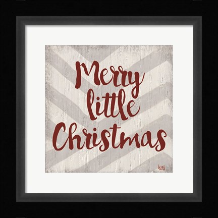 Framed Chevron Christmas I Print