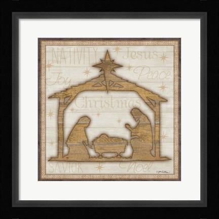 Framed Rustic Nativity Print