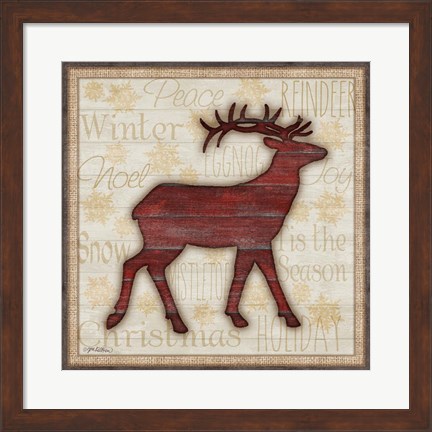 Framed Rustic Reindeer Print