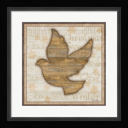 Framed Rustic Peace Dove Print
