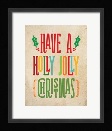 Framed Colorful Christmas I Print
