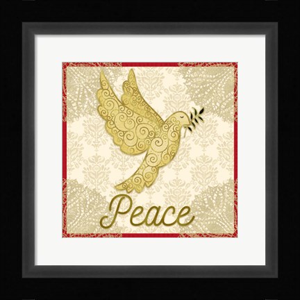 Framed Trim the Tree III with sentiments Print