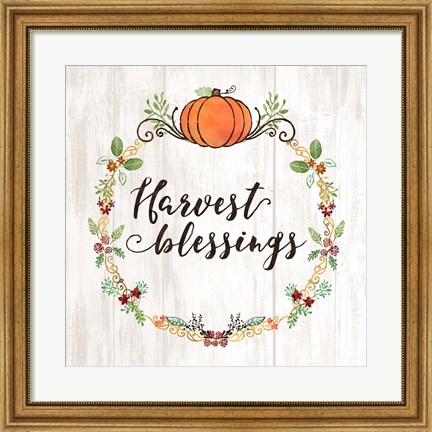 Framed Pumpkin Spice Harvest Blessings Print