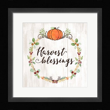 Framed Pumpkin Spice Harvest Blessings Print