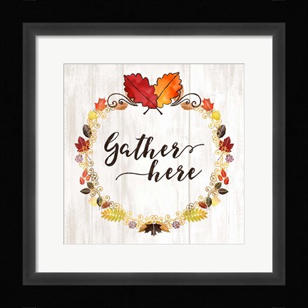 Framed Pumpkin Spice Gather Here Print