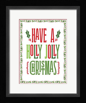Framed Colorful Christmas with border I Print