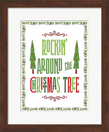 Framed Colorful Christmas with border II Print
