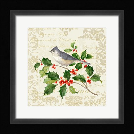 Framed Botanical Christmas Cream II Print