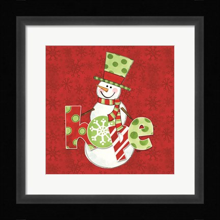 Framed Winter Wonderland Snowmen IV Print