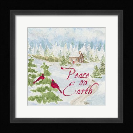 Framed Christmas in the Country III Peace on Earth Print