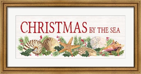 Framed Christmas By the Sea Panel sign Print