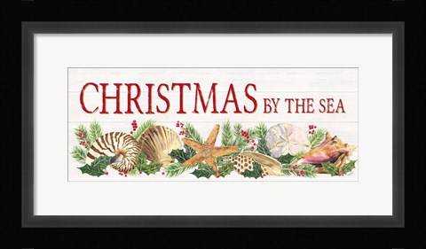 Framed Christmas By the Sea Panel sign Print