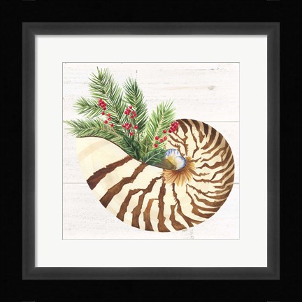 Framed Christmas by the Sea Nautilus square Print