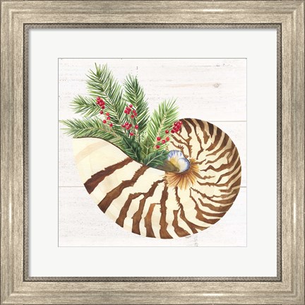 Framed Christmas by the Sea Nautilus square Print