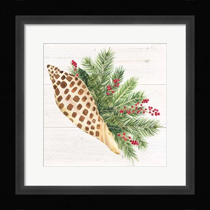 Framed Christmas by the Sea Junonia square Print