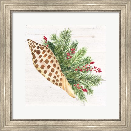 Framed Christmas by the Sea Junonia square Print
