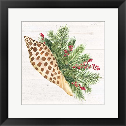 Framed Christmas by the Sea Junonia square Print