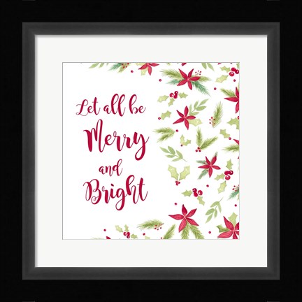 Framed Be Joyful Merry and Bright Print