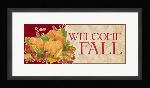Framed Fall Harvest Welcome Fall sign Print