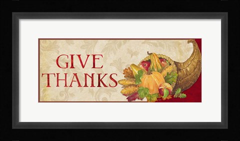 Framed Fall Harvest Give Thanks sign Print
