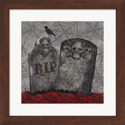 Framed Something Wicked Tombstones Print
