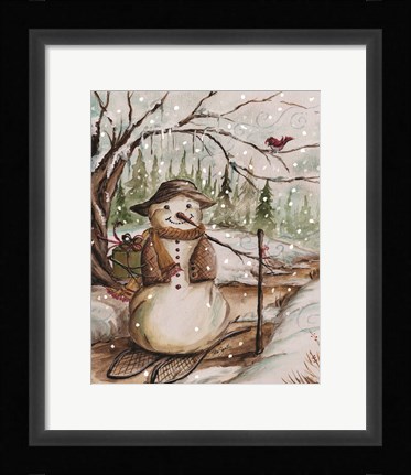Framed Country Snowman II Print