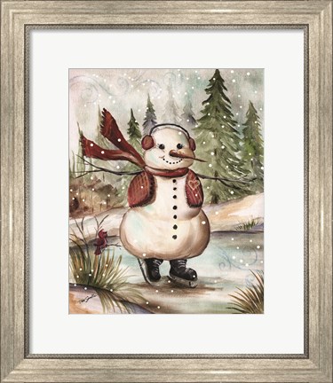 Framed Country Snowman III Print