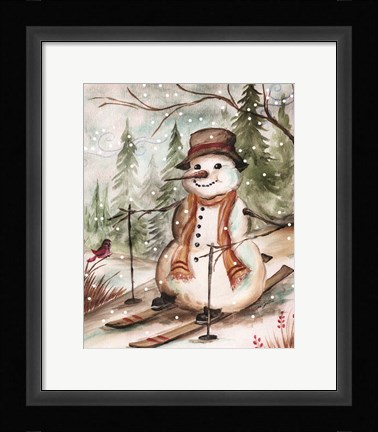 Framed Country Snowman IV Print