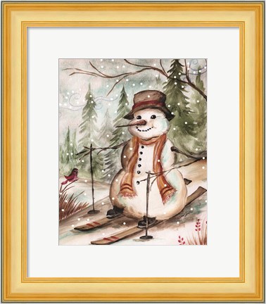 Framed Country Snowman IV Print