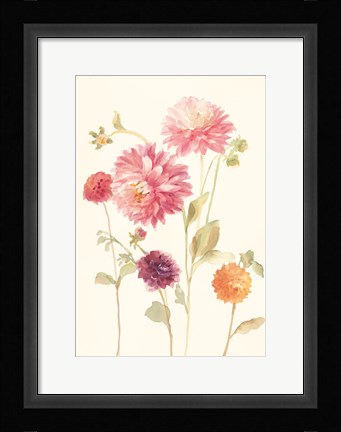 Framed Watercolor Flowers VI Print