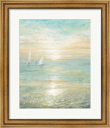 Framed Sunrise Sailboats I Print