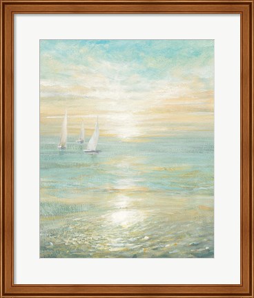 Framed Sunrise Sailboats I Print