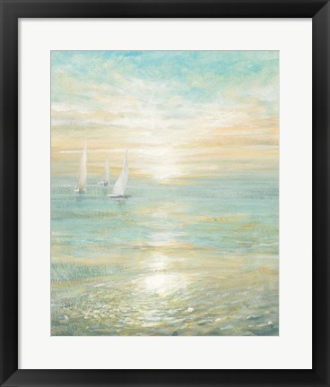 Framed Sunrise Sailboats I Print