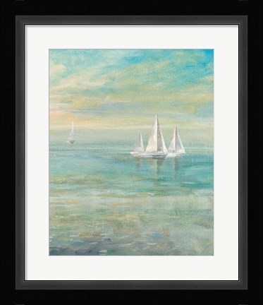Framed Sunrise Sailboats II Print
