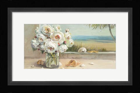 Framed Coastal Roses Crop Print