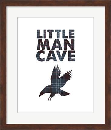 Framed Little Man Cave - Eagle Blue Plaid Print