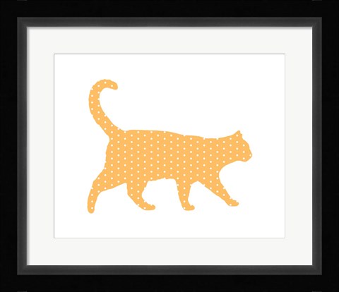 Framed Dot Pattern Cat - Orange Print