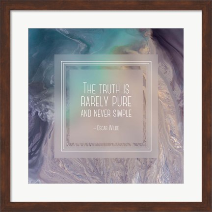 Framed Truth is Rarely Pure - Abstract Tan and Teal Print