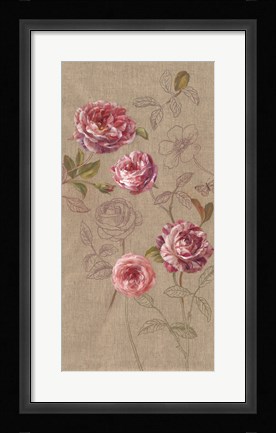 Framed Roses and Butterfly Print