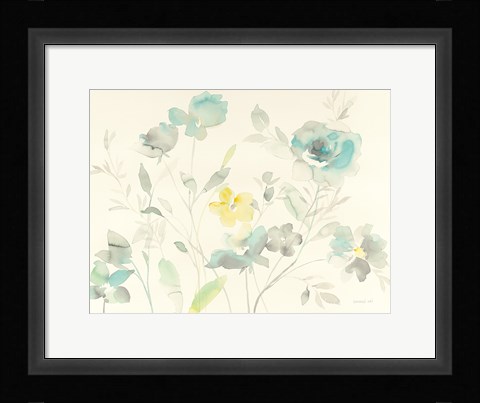 Framed Aqua Roses Print