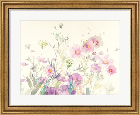 Framed Queen Annes Lace and Cosmos Print