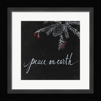 Framed Cardinal Chalkboard V Print